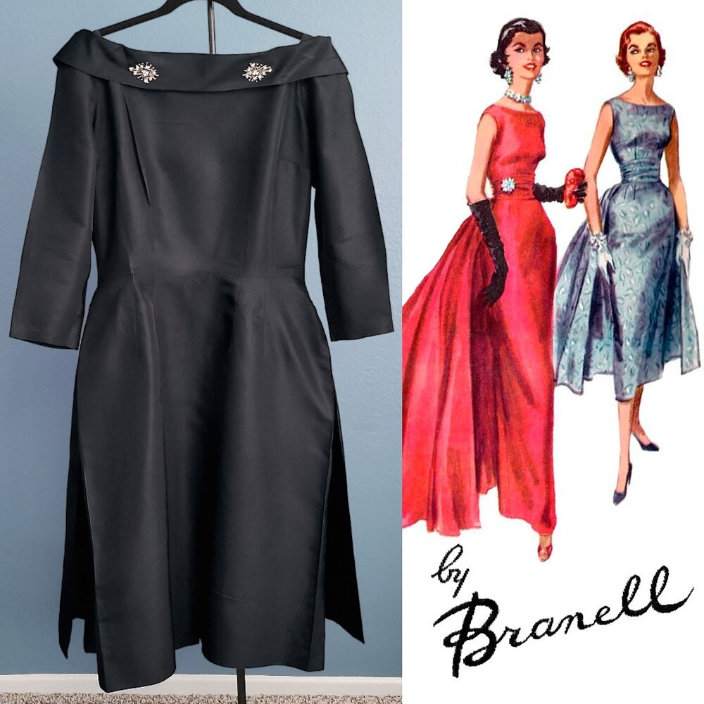 Vintage 1950s HOUSE OF BRANELL Cocktail Dress - VGVC - Picture 14 of 14